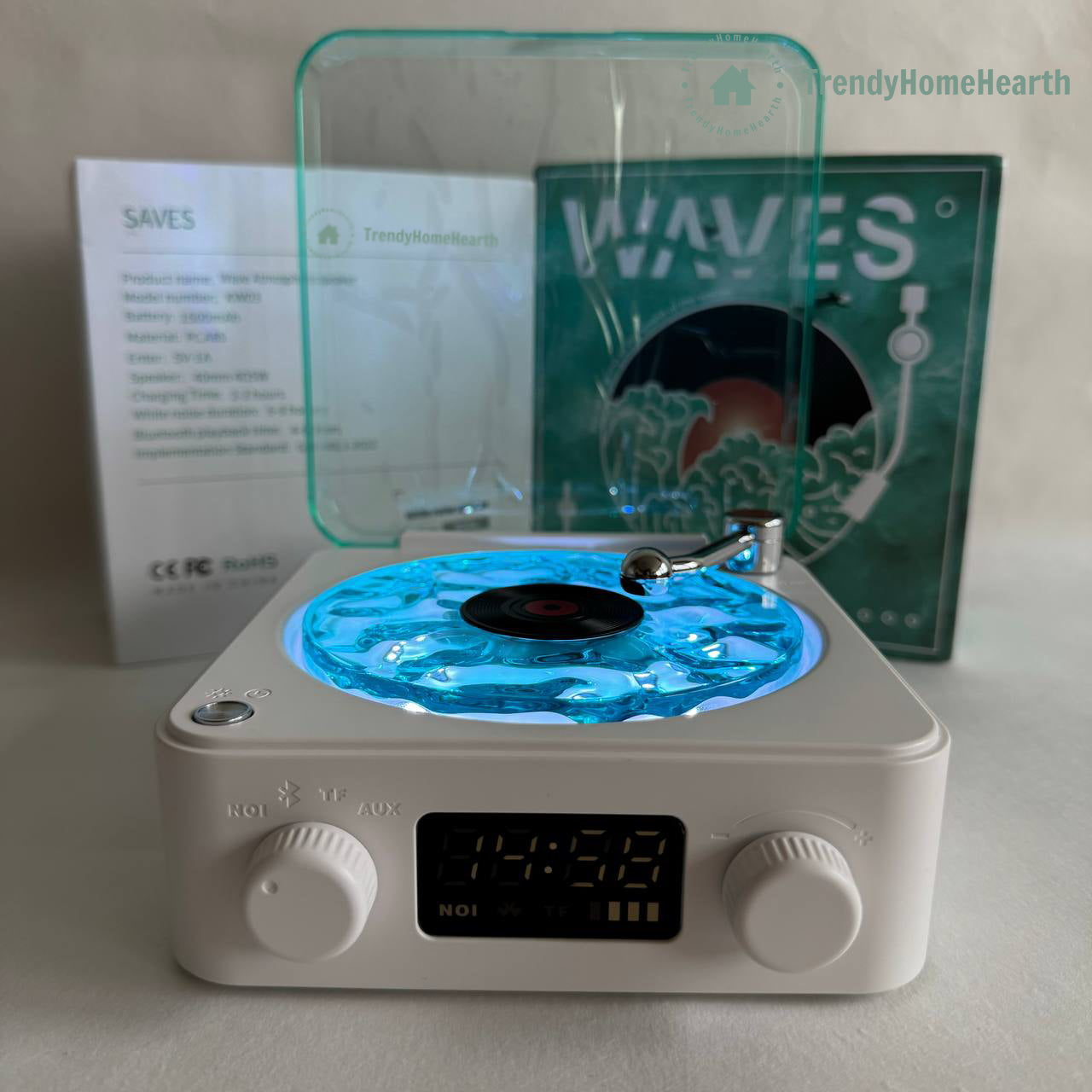 TrendyHomeHearth™ Waves Vinyl Retro Bluetooth Speaker