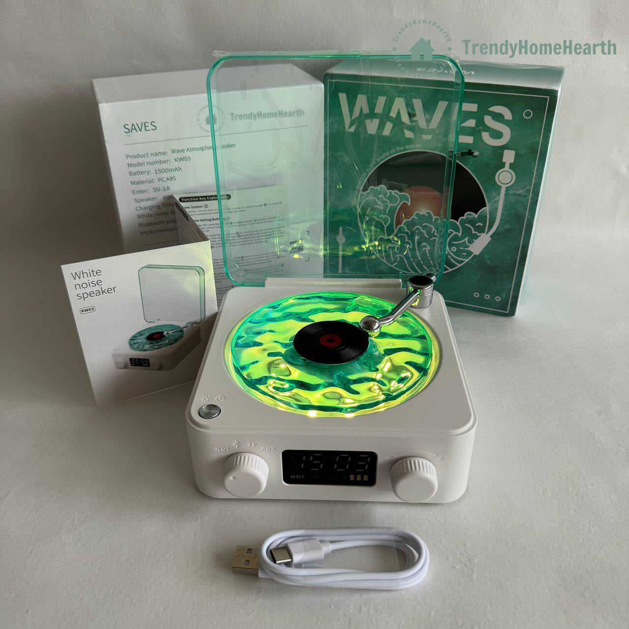 TrendyHomeHearth™ Waves Vinyl Retro Bluetooth Speaker