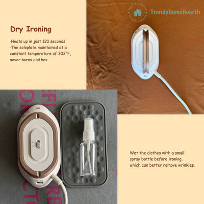 TrendyHomeHearth™ Travel Mini Iron with Dual Voltage