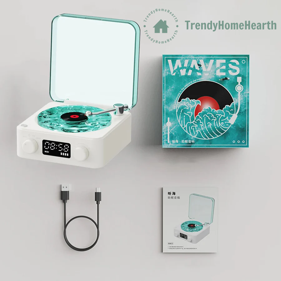 TrendyHomeHearth™ Waves Vinyl Retro Bluetooth Speaker